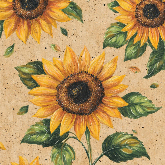 Crayon Sunflower Kraft Digital Paper Pack (DDD001316)