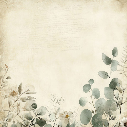 Cream Eucalyptus Lines Digital Paper Pack (DDD001319)