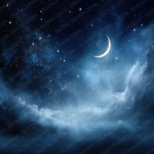 Crescent Stars Dream Sky Digital Paper Pack (DDD001331)