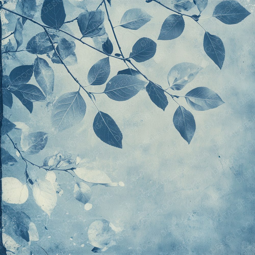 Cyanotype Leaf Film Digital Paper Pack (DDD001372)