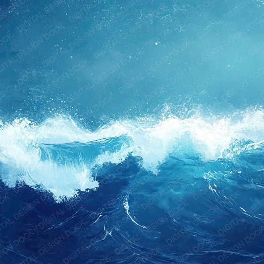 Deep Blue Wave Foam Digital Paper Pack (DDD001417)