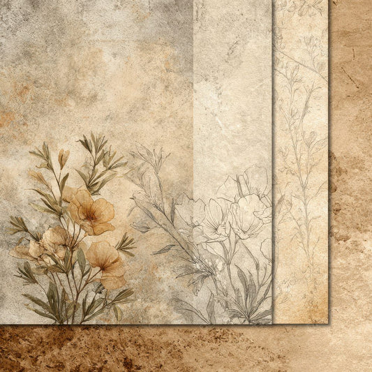 Desert Bloom Sand Dust Flora Digital Paper Pack (DDD001445)
