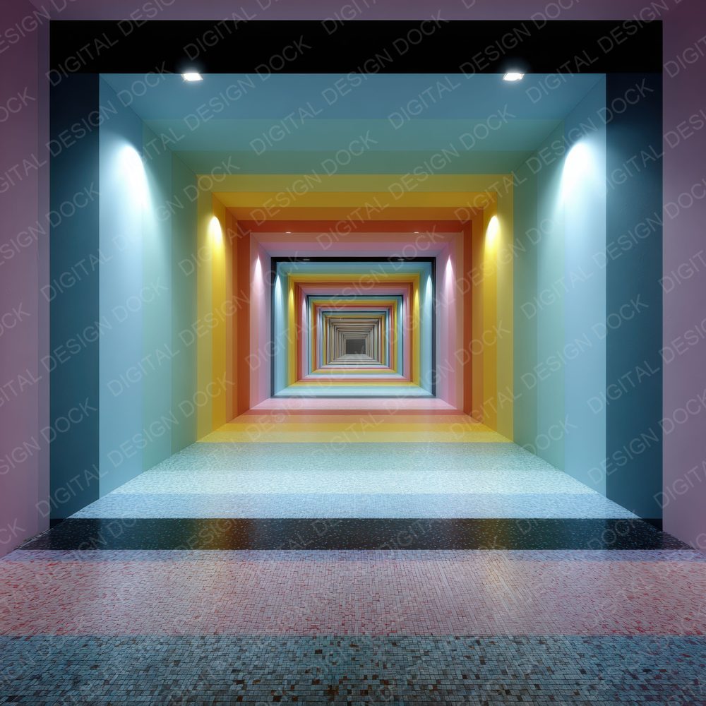 Dreamcore Corridor Blur Exit Grid Digital Paper Pack (DDD001494)