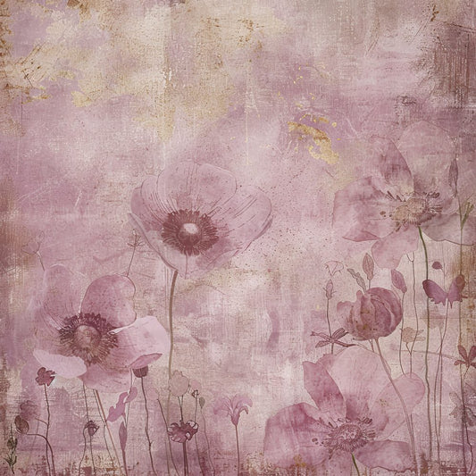 Dusty Pink Floral Digital Paper Pack (DDD001527)