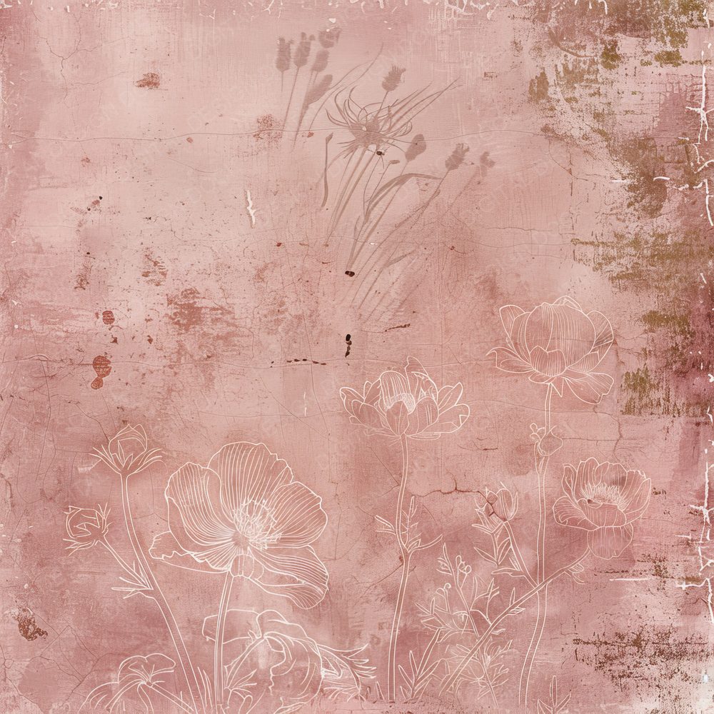 Dusty Pink Floral Digital Paper Pack (DDD001527)