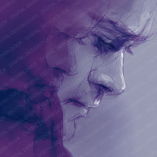 Emotion Longing Blur Sketch Digital Paper Pack (DDD001587)