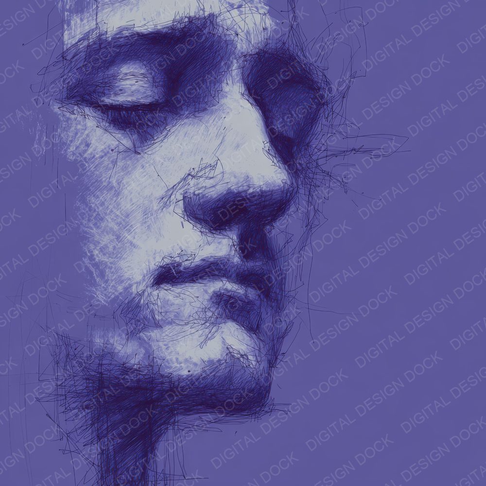 Emotion Longing Blur Sketch Digital Paper Pack (DDD001587)