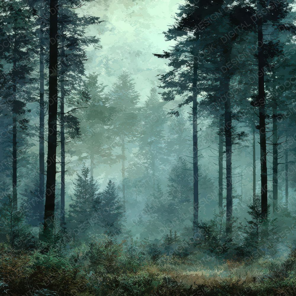 Evergreen Forest Mist Depth Texture Digital Paper Pack (DDD001623)