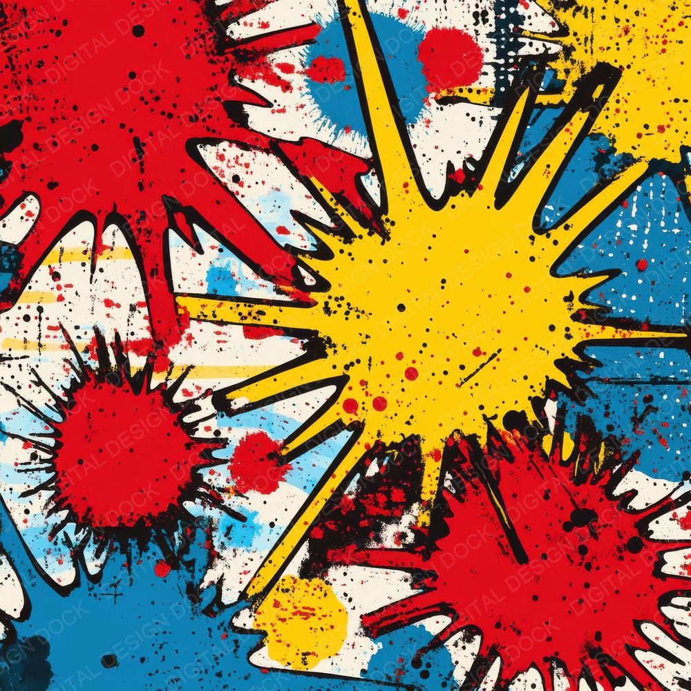 Exploding Pop Art Background Digital Paper Pack (DDD001625)