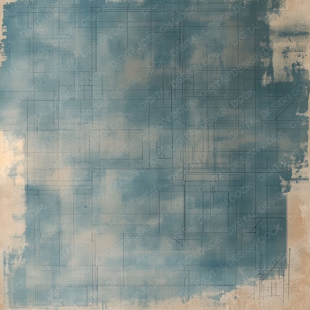 Faded Blueprints Ink Background Digital Paper Pack (DDD001639)
