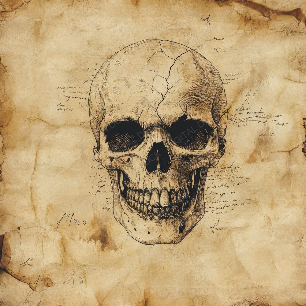 Faded Gothic Skull Digital Paper Pack (DDD001646)
