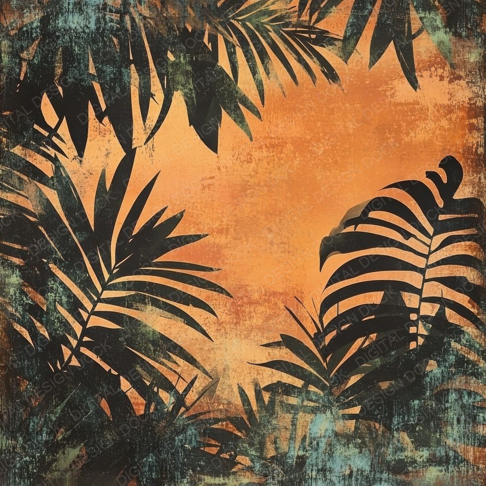 Faded Tropical Gritty Background Digital Paper Pack (DDD001672)