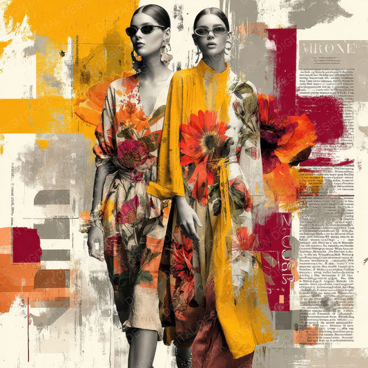 Fashion Mag Text Bloom Digital Paper Pack (DDD001682)