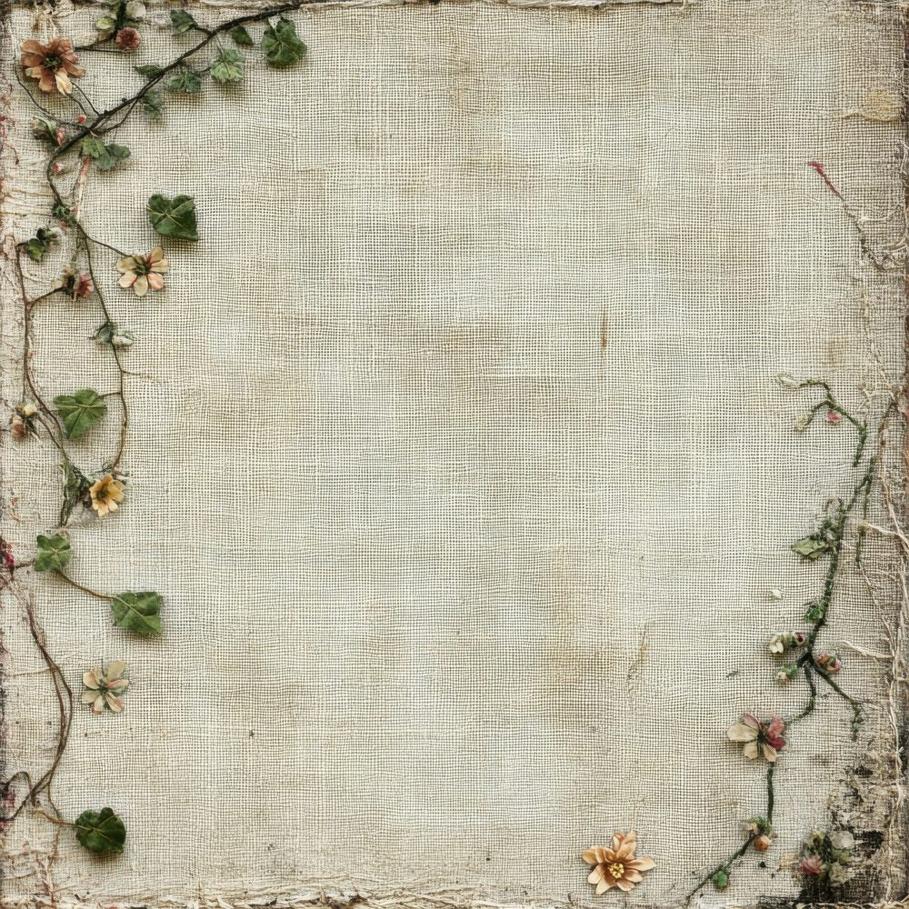 Floral Canvas Botanical Patches Background Digital Paper Pack (DDD001732)
