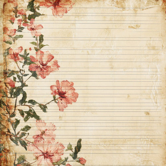 Floral Lined Background Digital Paper Pack (DDD001739)
