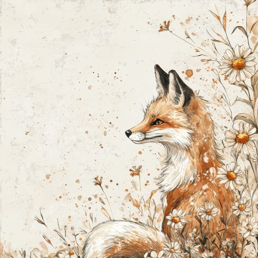 Fox Daisy Drift Digital Paper Pack (DDD001791)
