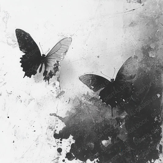 Ghost Butterfly Ink Wings Digital Paper Pack (DDD001843)