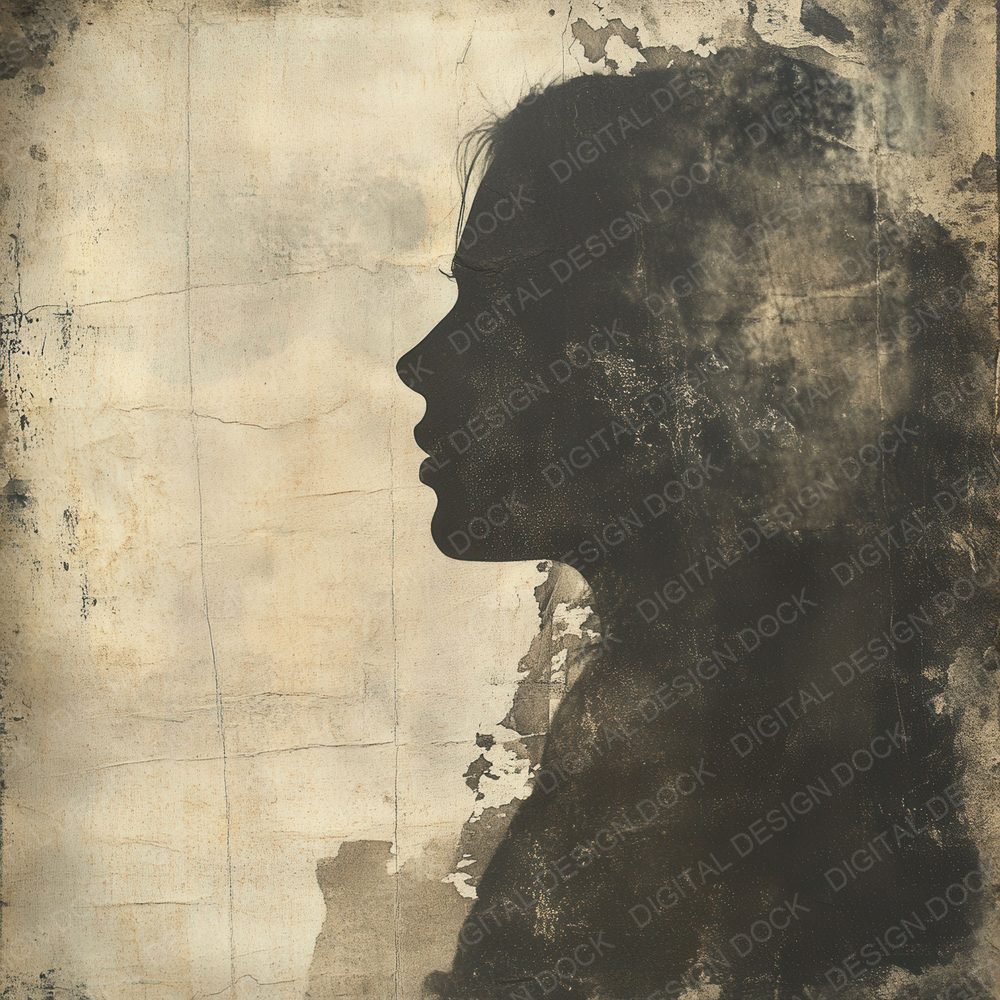 Ghostly Veiled Portrait Background Digital Paper Pack (DDD001850)