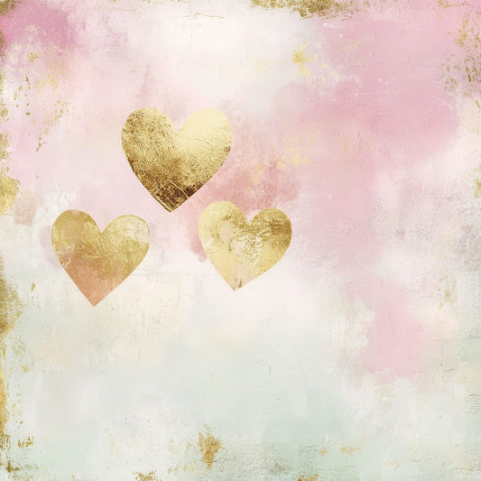 Gold Bloom Heart Digital Paper Pack (DDD001881)