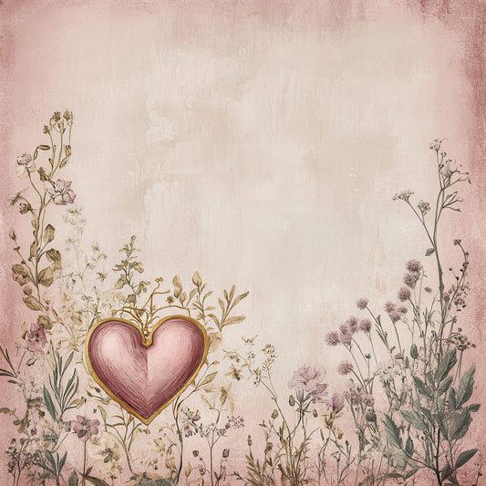 Gold Heart Bloom Digital Paper Pack (DDD001885)