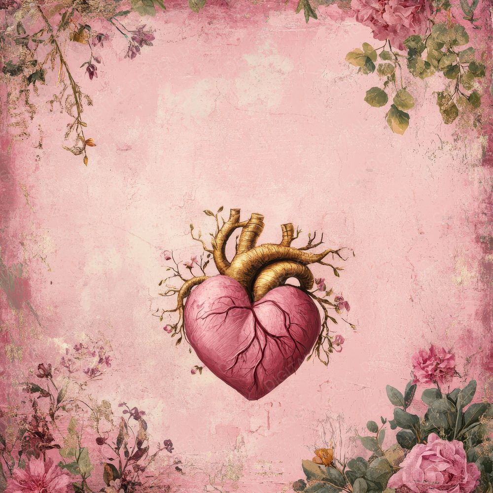 Gold Heart Bloom Digital Paper Pack (DDD001885)