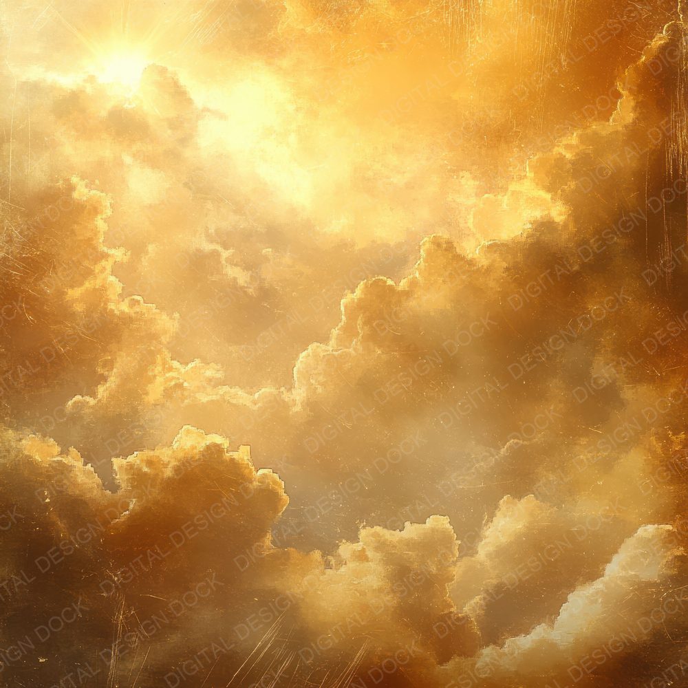Golden Beam Cloud Digital Paper Pack (DDD001893)