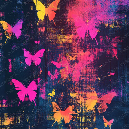 Graffiti Butterflies Digital Paper Pack (DDD001924)