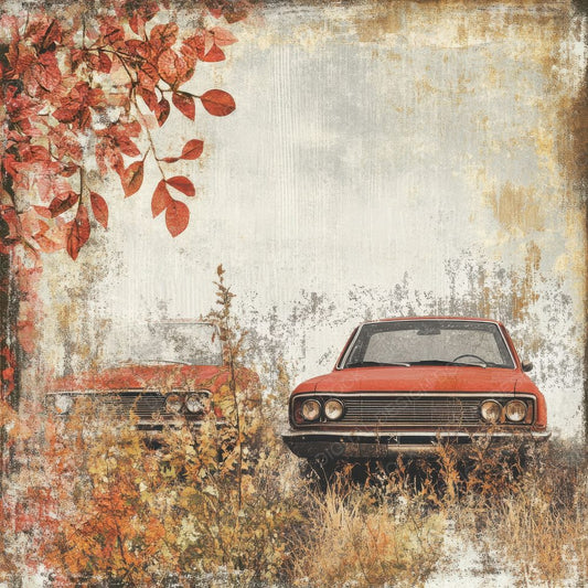 Gritty Retro Car Background Digital Paper Pack (DDD001956)