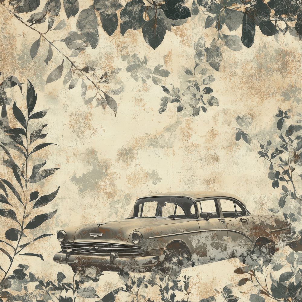 Gritty Retro Car Background Digital Paper Pack (DDD001956)