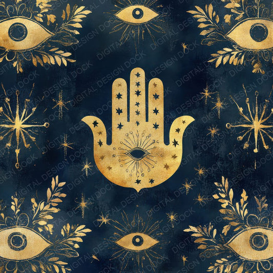 Hamsa Indigo Star Digital Paper Pack (DDD001991)