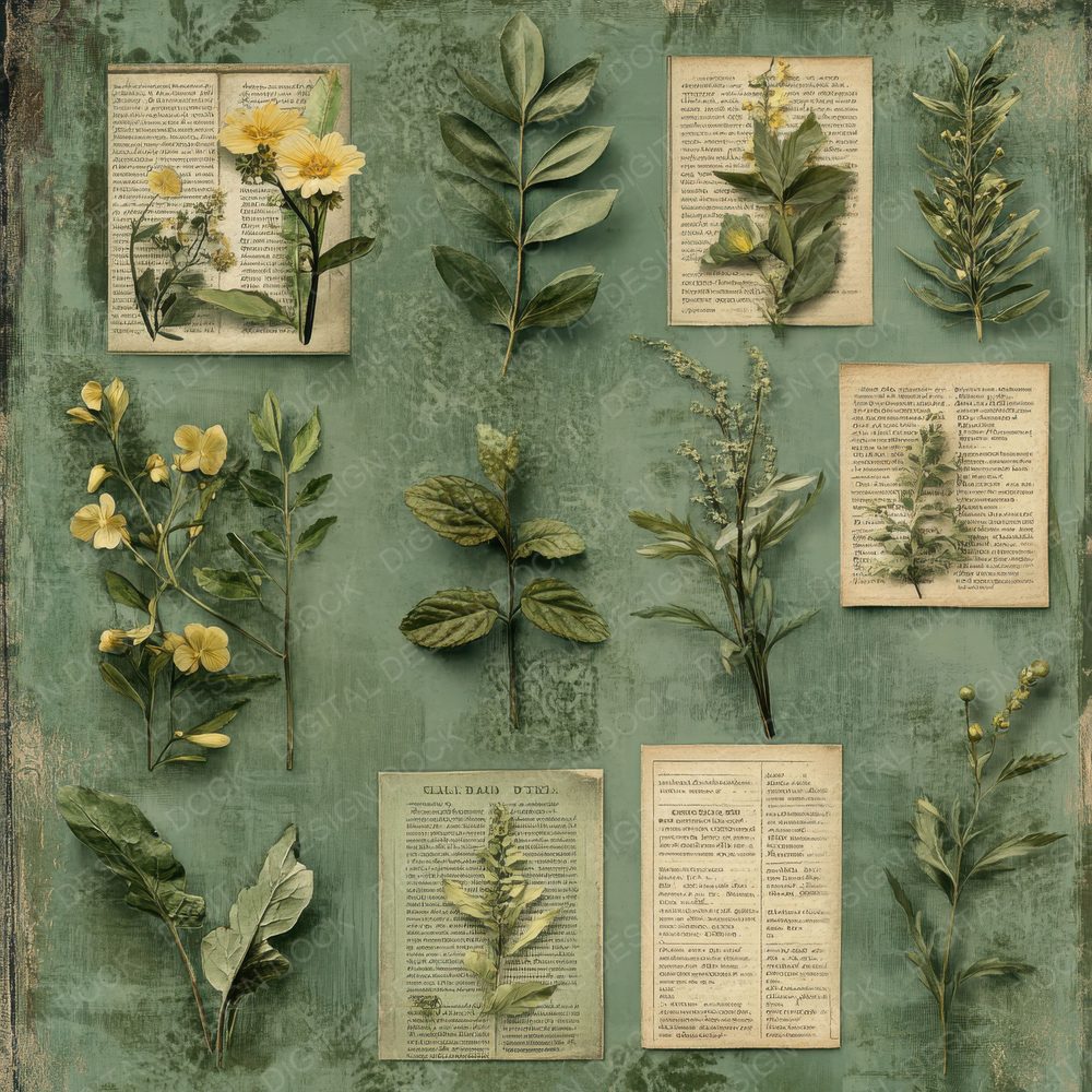 Herbarium Label Frame Digital Paper Pack (DDD002010)