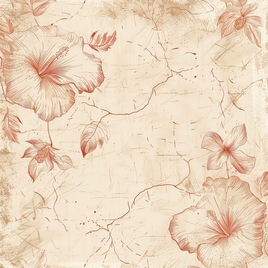 Hibiscus and Tropical Leaves Digital Paper Pack (DDD002013)