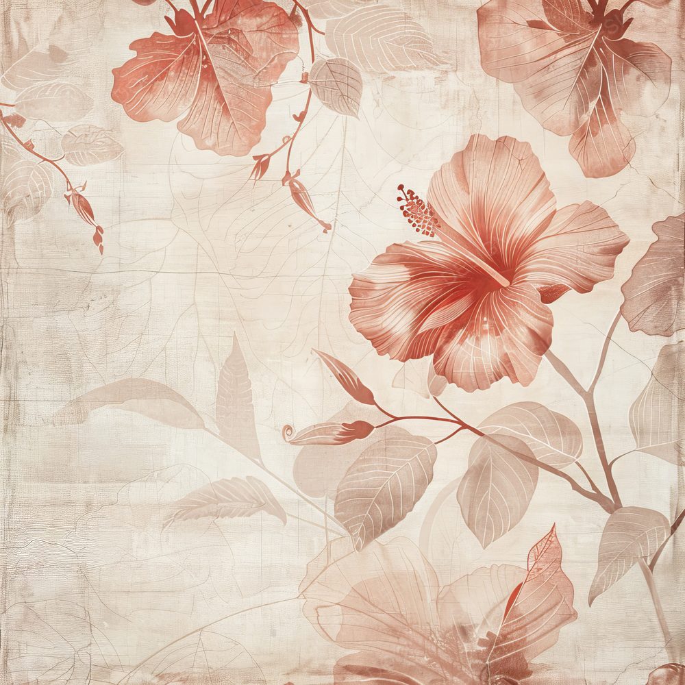 Hibiscus and Tropical Leaves Digital Paper Pack (DDD002013)