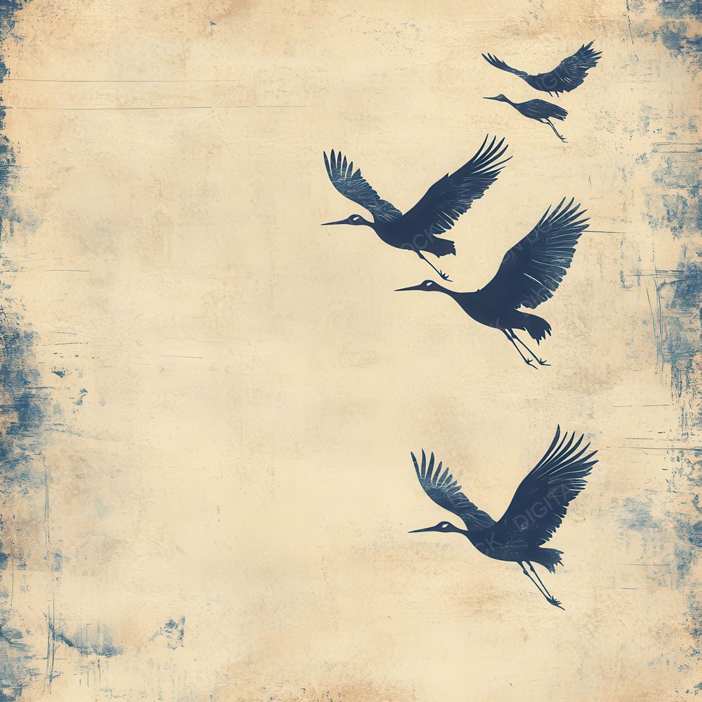 Indigo Crane Flight Digital Paper Pack (DDD002066)