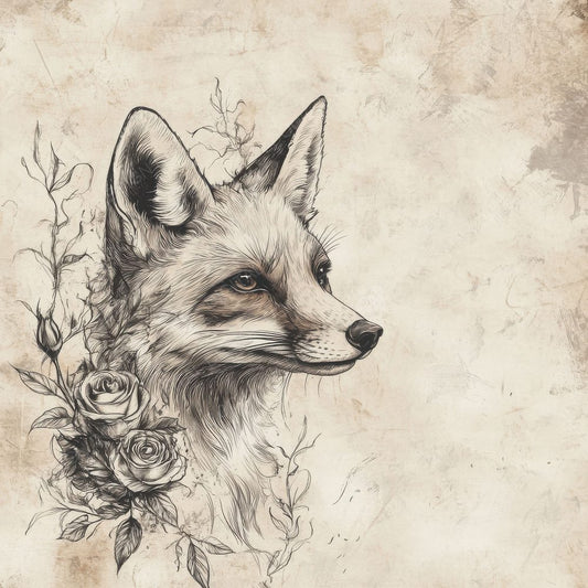 Ink Fox Rose Tangle Digital Paper Pack (DDD002105)
