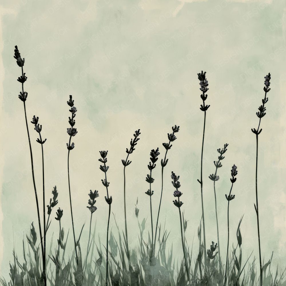 Ink Lavender Field Botanical Digital Paper Pack (DDD002109)