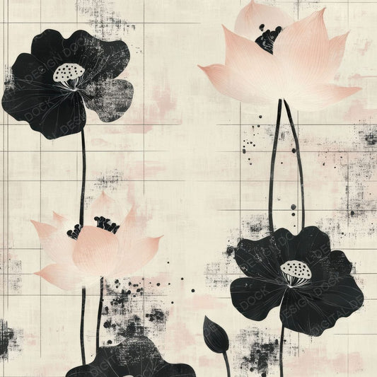Ink Lotus Grid Digital Paper Pack (DDD002111)