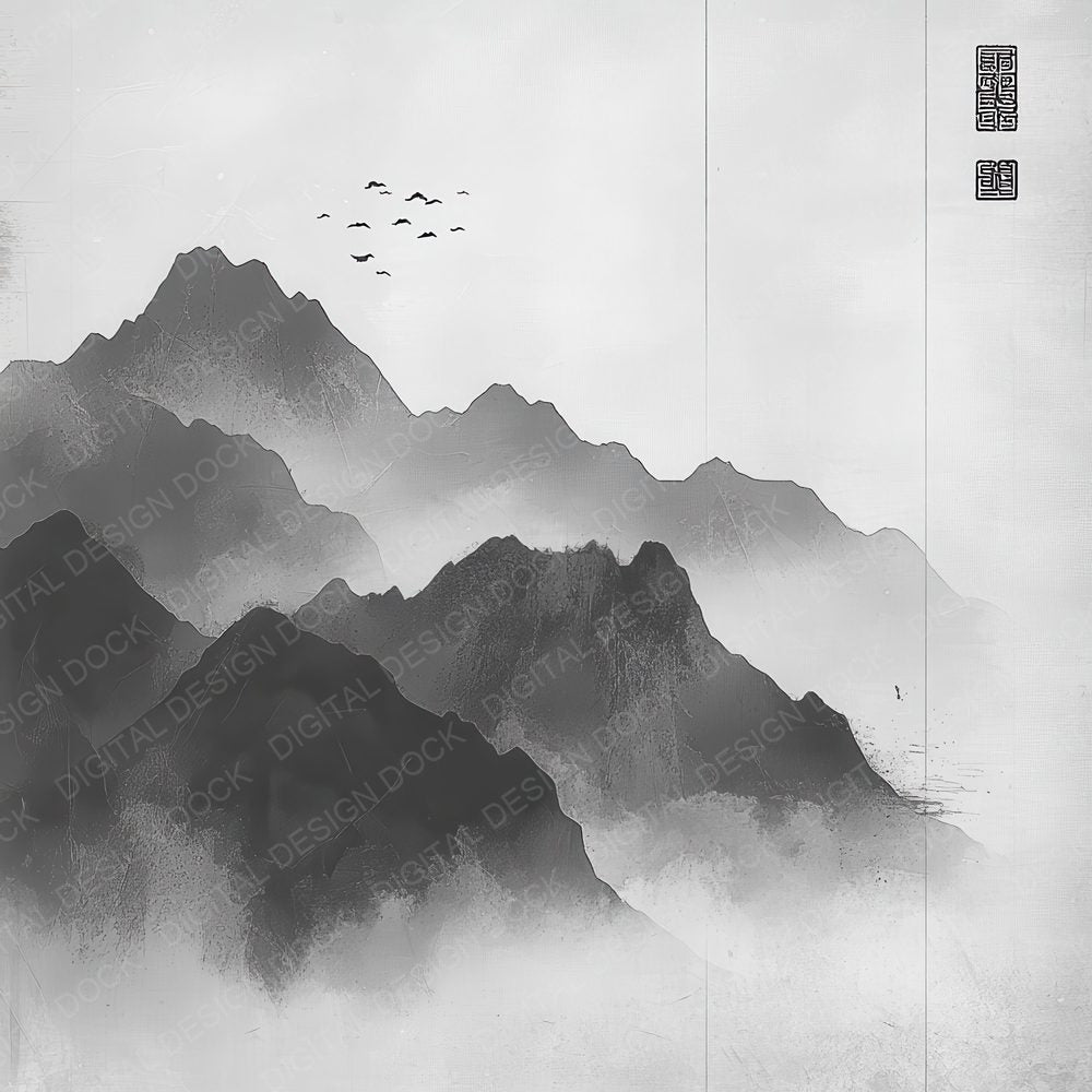 Ink Mountain Silence Digital Paper Pack (DDD002112)