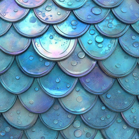 Iridescent Aqua Scale Digital Paper Pack (DDD002150)