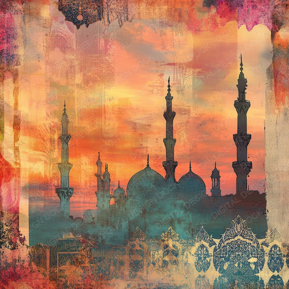 Istanbul Tile Minarets Digital Paper Pack (DDD002163)