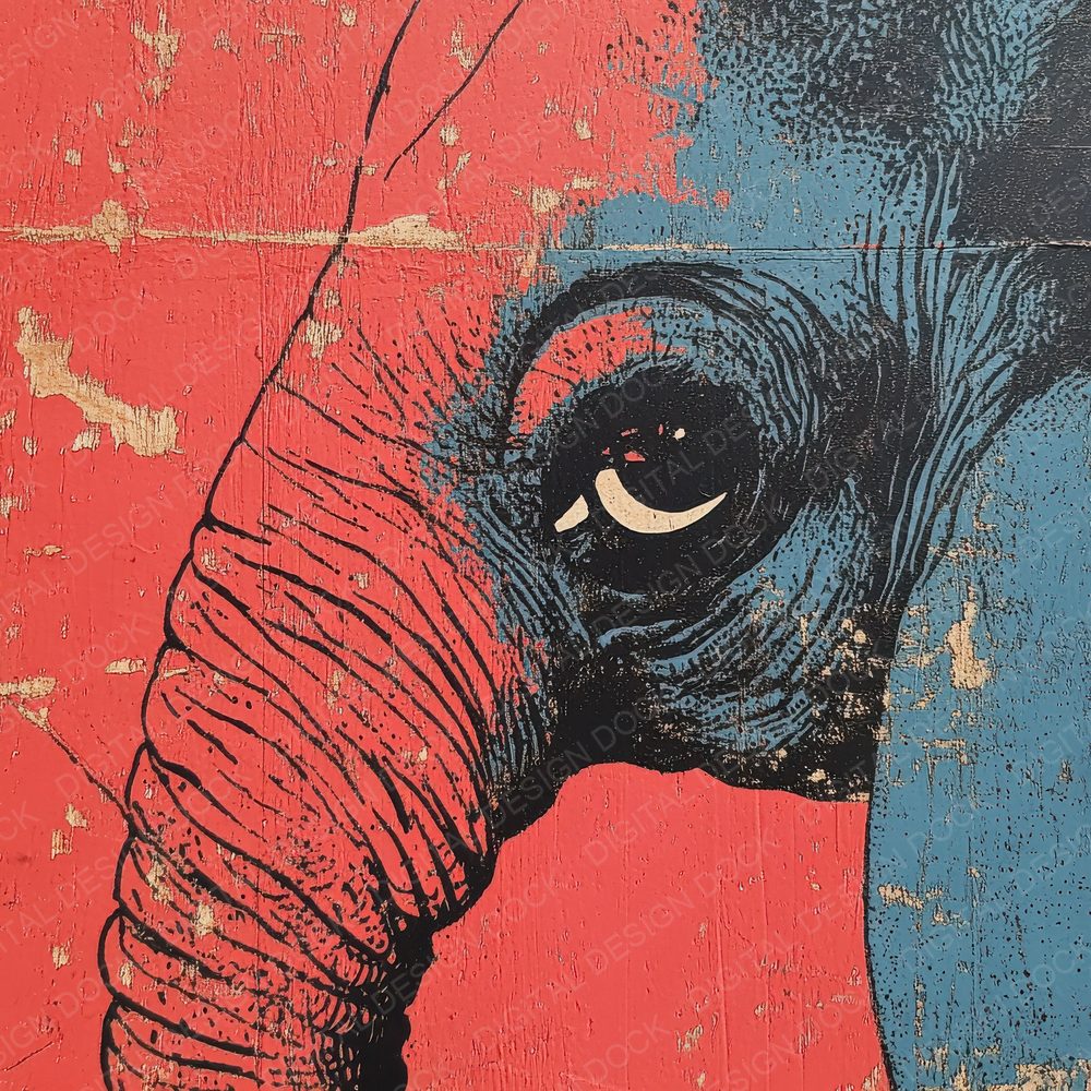 Japanese Elephant Close Up Digital Paper Pack (DDD002201)