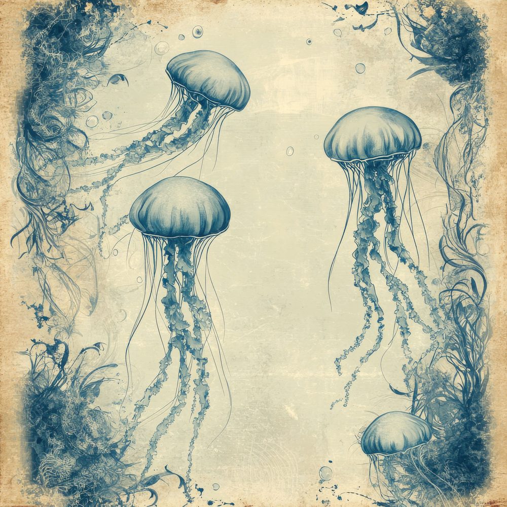 Jellyfish Drift Ocean Digital Paper Pack (DDD002213)