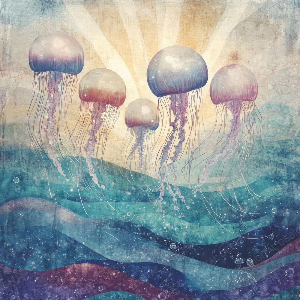 Jellyfish Water Layers Digital Paper Pack (DDD002215)