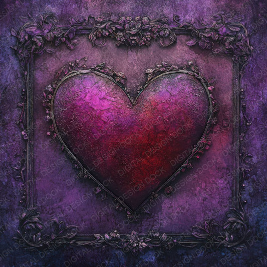 Jewelled Heart Bloom Digital Paper Pack (DDD002216)