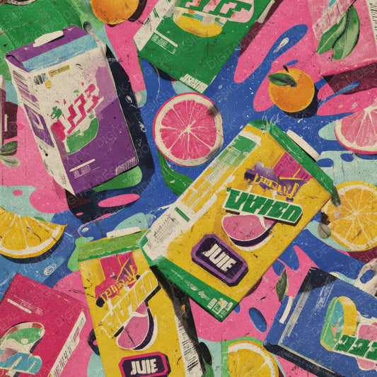 Juice Box Red Yellow Splash Digital Paper Pack (DDD002217)