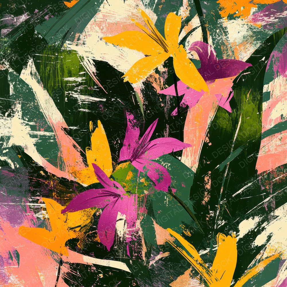 Jungle Orchid Burst Digital Paper Pack (DDD002222)