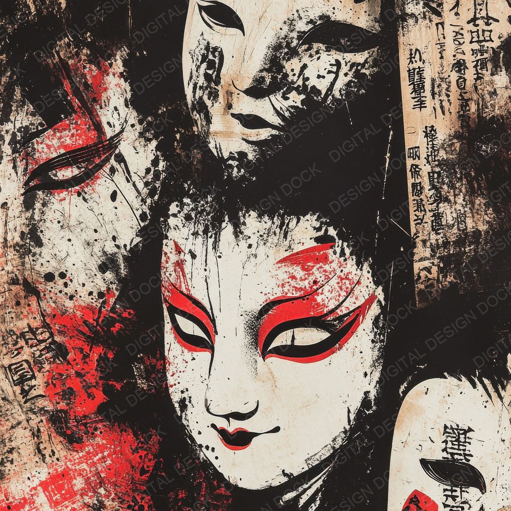 Kabuki Ink Flyer Digital Paper Pack (DDD002226)