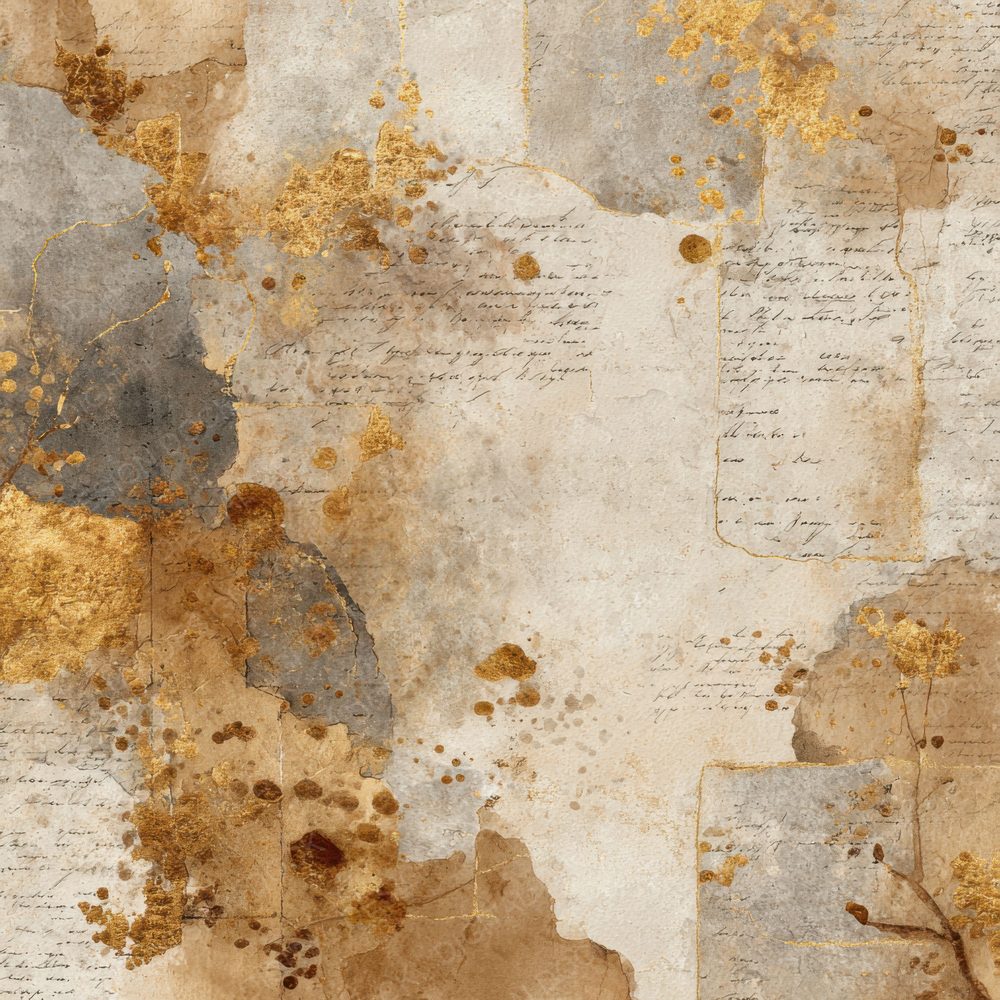 Klimt Sketch Gold Edge Parchment Digital Paper Pack (DDD002247)
