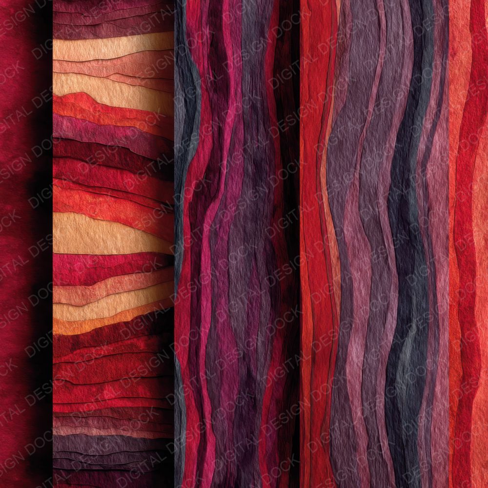 Konate Strip Flow Indigo Crimson Digital Paper Pack (DDD002255)