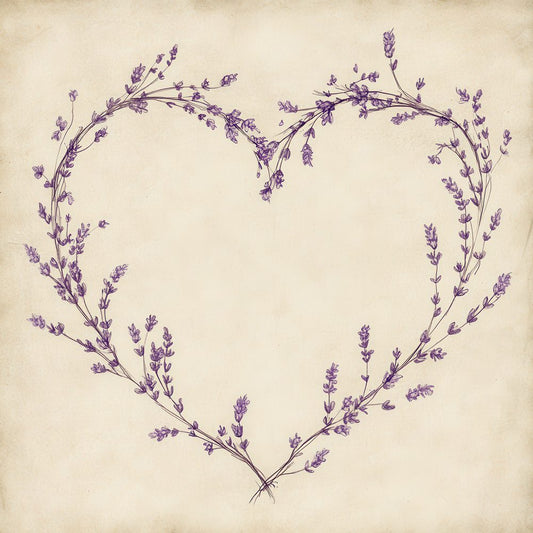 Lavender Botanical Heart Digital Paper Pack (DDD002284)